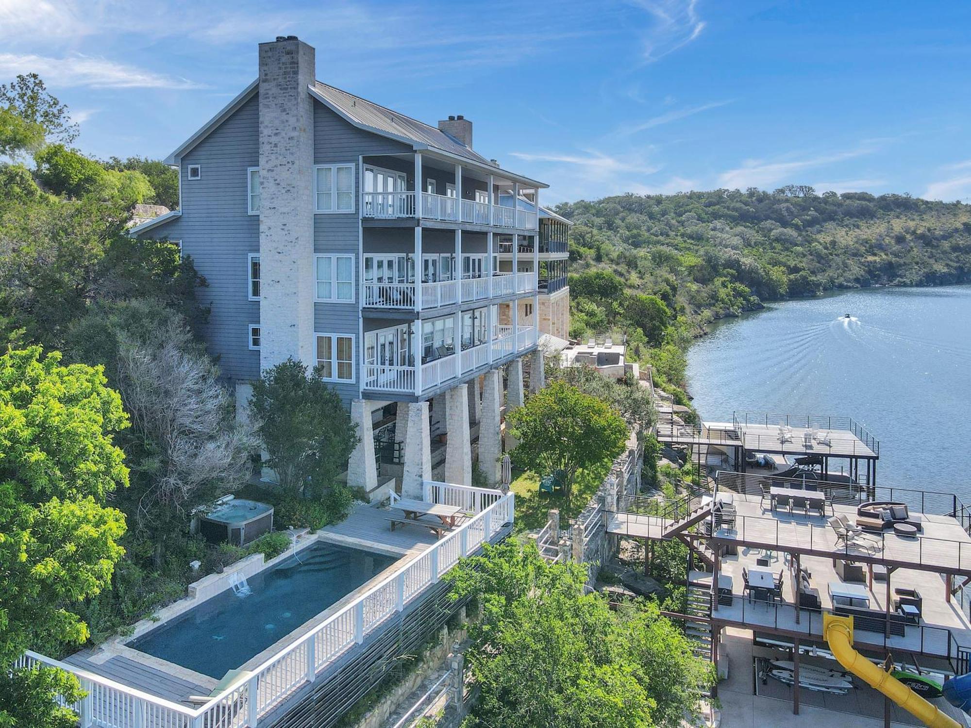 Luxury Lake Marble Falls House With Swimming Pool Hot Tub And Private Boat Slip Exterior photo